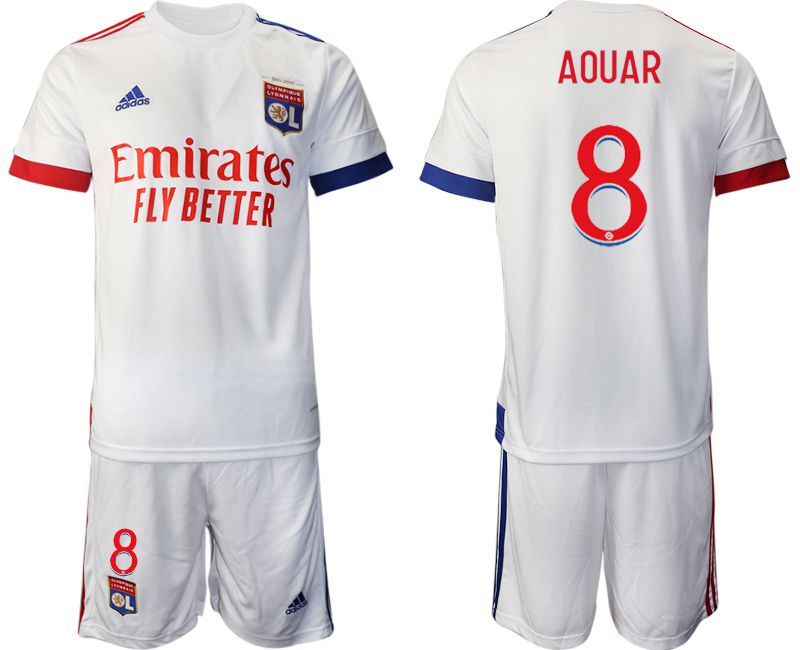 Men 2020-2021 club Lyon home #8 white Soccer Jerseys->other club jersey->Soccer Club Jersey